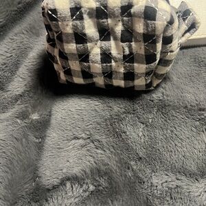 Chic Black and White Checkered Cosmetic Bag